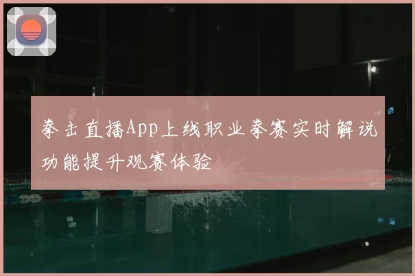 拳击直播App上线职业拳赛实时解说功能提升观赛体验